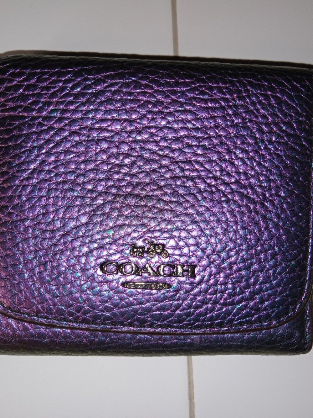 Iridescent Purple Coach Wallet